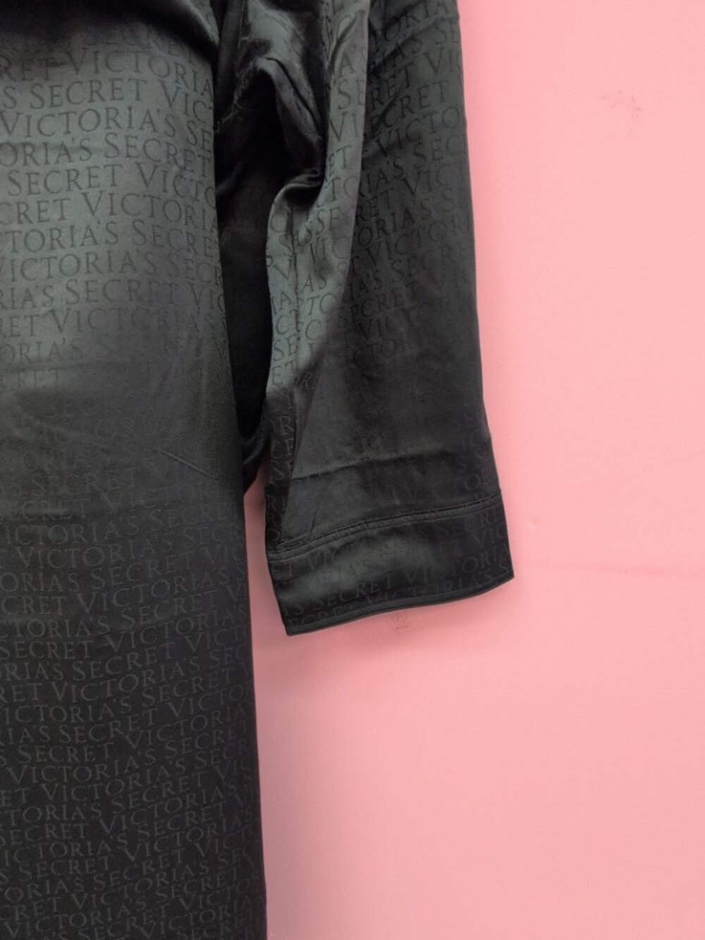 Victoria Secret Signature Satin Long Pajama Set Size XXL Black - Picture 4 of 11
